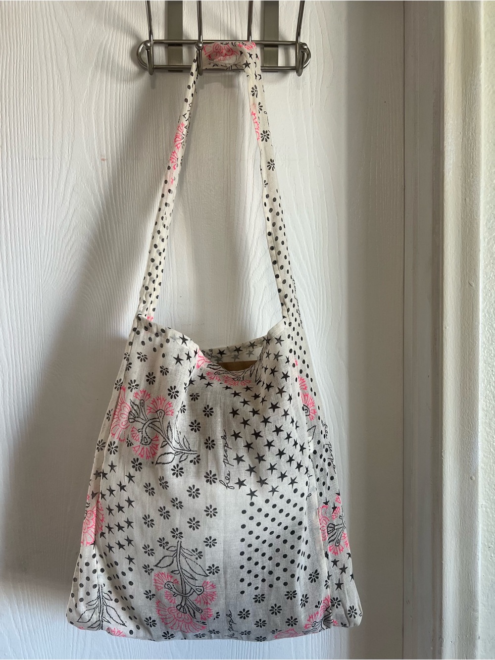 Free People Reusable Tote Crossbody Shoulder Bag Gauze Knit Boho Shopping Bags